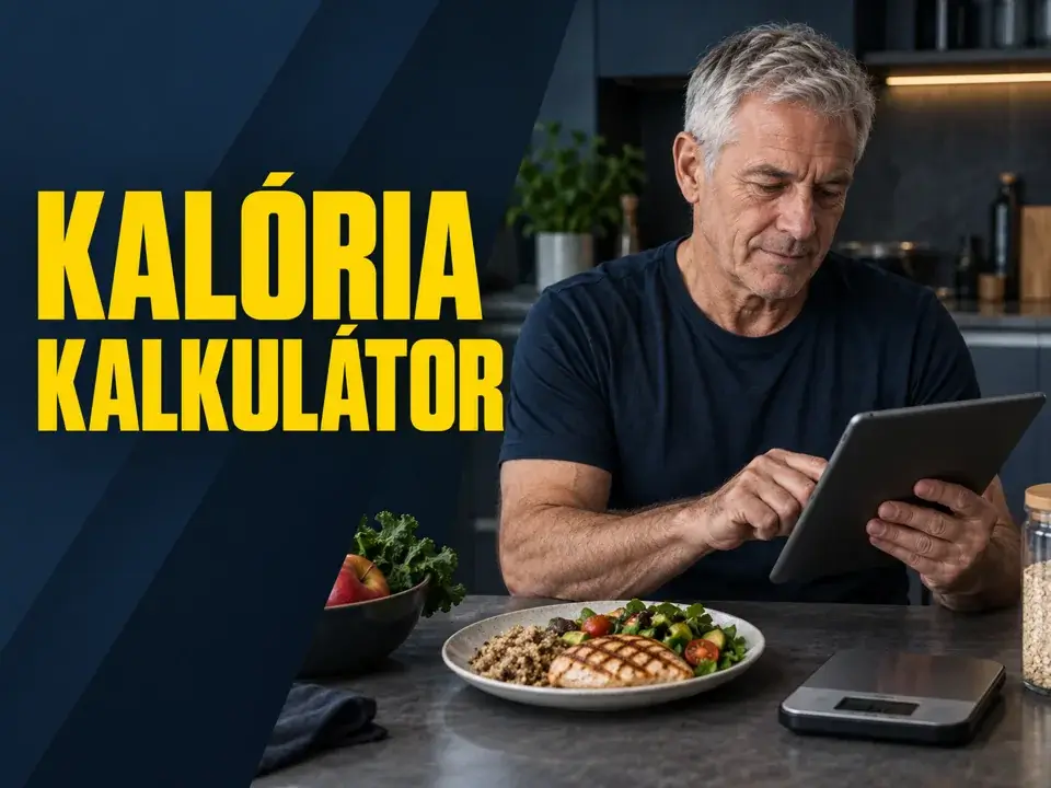 Kalóriakalkulátor – ősz hajú férfi étkezéstervezés közben